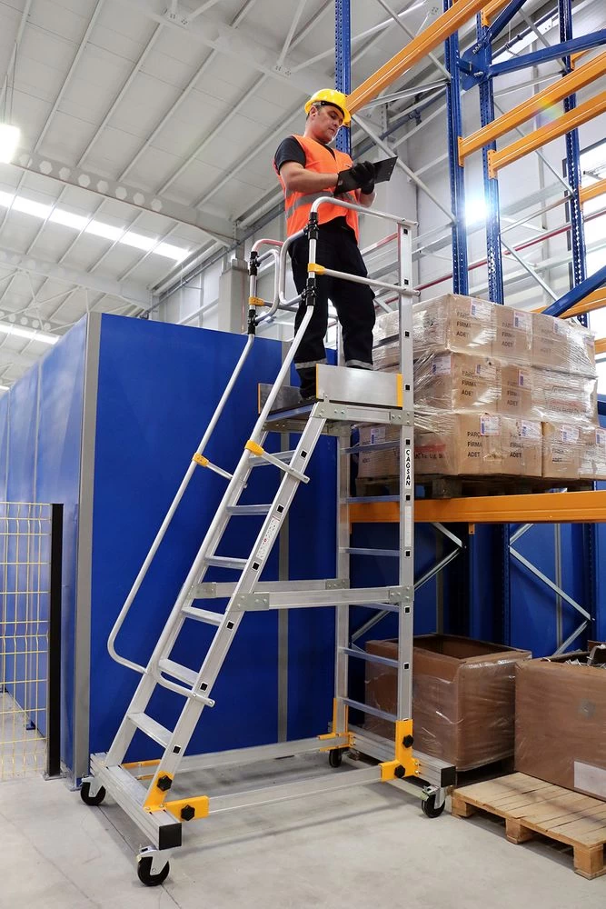 Алюминиевая промышленная платформа 5 ступеней CAGSAN односторонняя (арт.EP4) от магазина ЛесКонПром.ру