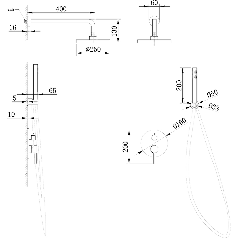 Душевая система Abber Emotion AF8818 Хром от магазина ЛесКонПром.ру