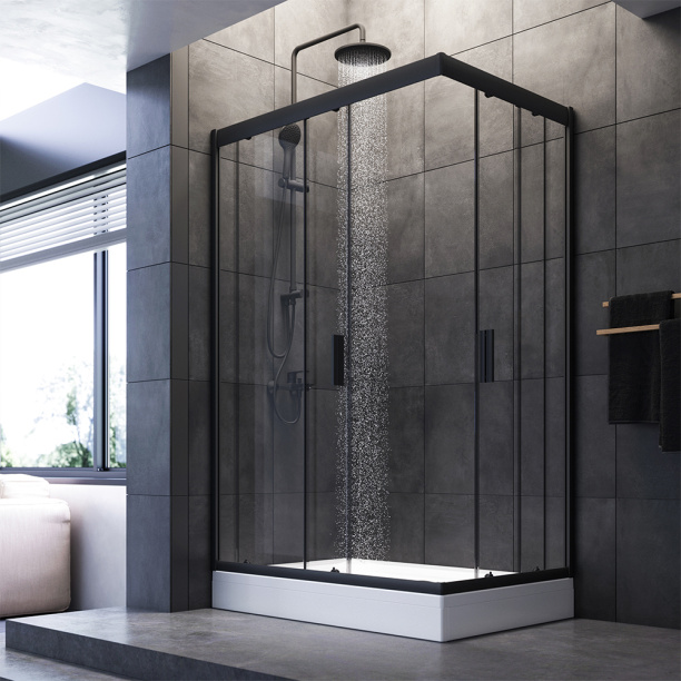 Душевой уголок AM.PM 120х80х200 см черный профиль от магазина ЛесКонПром.ру