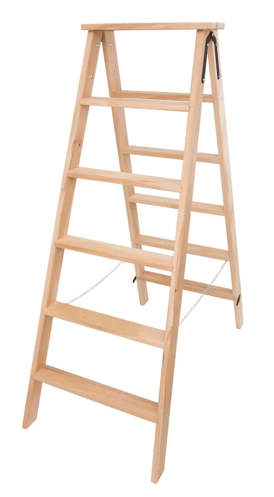 Стремянка двухсторонняя деревянная со ступенями Hoz-Block Штукатур 2x6 ступеней (арт. СДДШ-6) от магазина ЛесКонПром.ру