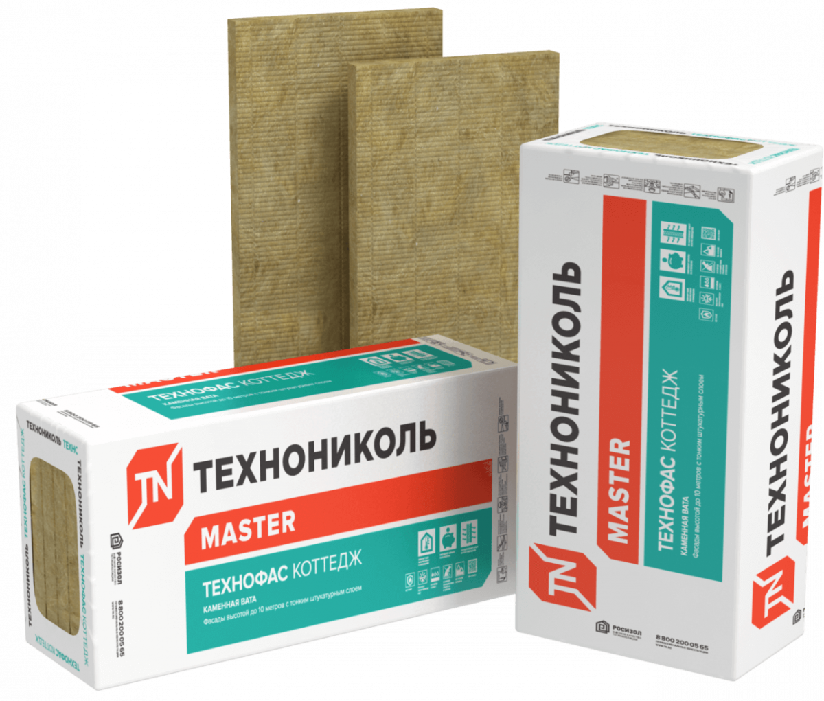 Плита минераловатная ТЕХНОНИКОЛЬ Технофас Коттедж 1200х600х50 мм, 6 шт от магазина ЛесКонПром.ру