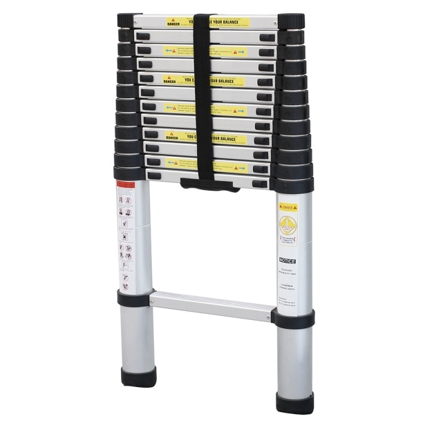 Лестница приставная телескопическая алюминиевая 13 ступеней от магазина ЛесКонПром.ру