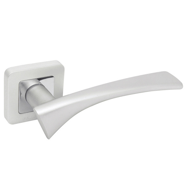 Дверные ручки Palladium Atom белое серебро от магазина ЛесКонПром.ру