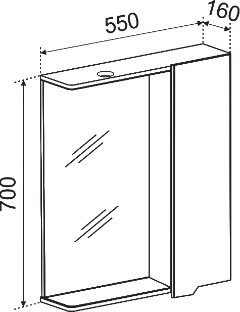 Зеркало Emmy Агата 55 R от магазина ЛесКонПром.ру