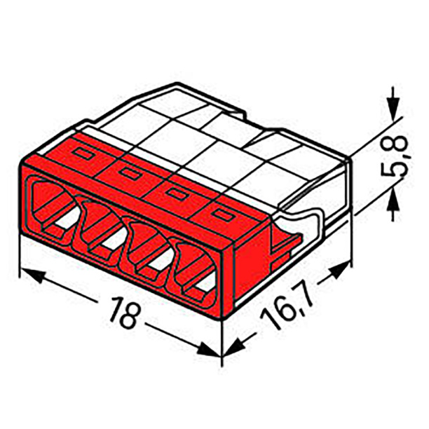 Клемма WAGO 4-проводная 6 шт от магазина ЛесКонПром.ру
