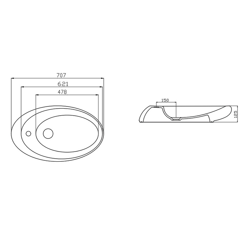 Раковина-чаша Guralvit Arya 70 AR25MUL01 Белая от магазина ЛесКонПром.ру