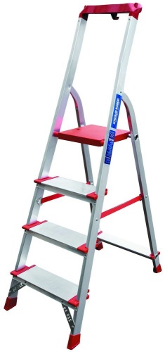 Стремянка алюминиевая профессиональная с металлическими стяжками Новая Высота 4 ступени (арт. 3119104) от магазина ЛесКонПром.ру