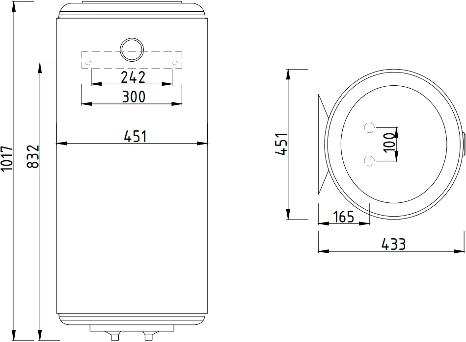 Накопительный водонагреватель Atlantic Steatite Elite 100 электрический от магазина ЛесКонПром.ру