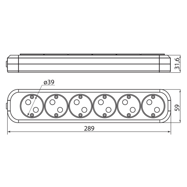 Колодка TDM ELECTRIC 6 гнезд без заземления от магазина ЛесКонПром.ру