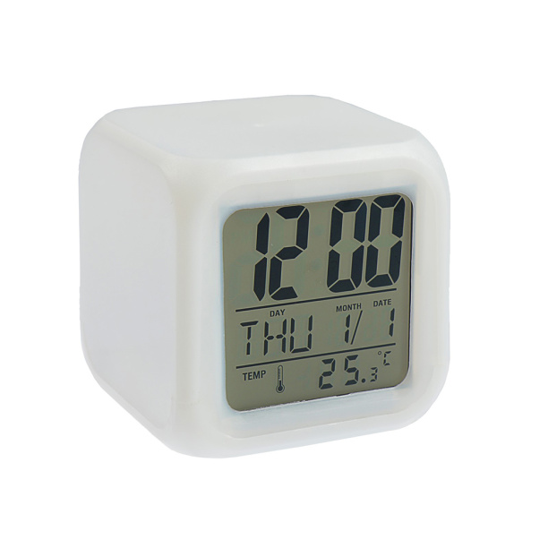 Часы-будильник LuazON 80х80 мм белые от магазина ЛесКонПром.ру