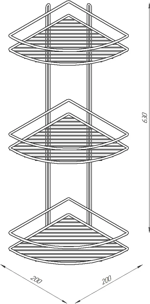 Полка DIWO Смоленск П16163 хром от магазина ЛесКонПром.ру