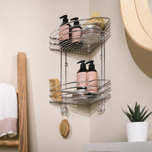 Полка сетчатая ЧМЗ Стамбул 2-ярусная угловая от магазина ЛесКонПром.ру