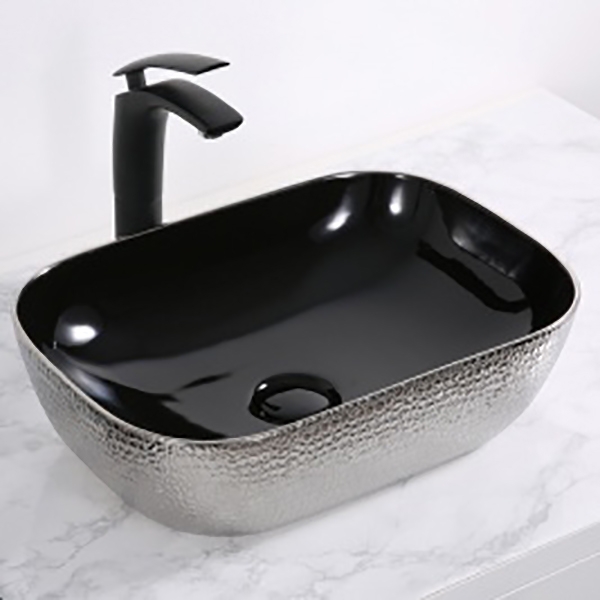 Раковина-чаша CeramaLux 46 D1333H020 Черная Серебряная от магазина ЛесКонПром.ру