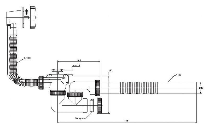 Слив-перелив Virplast 30982476 полуавтомат Белый от магазина ЛесКонПром.ру