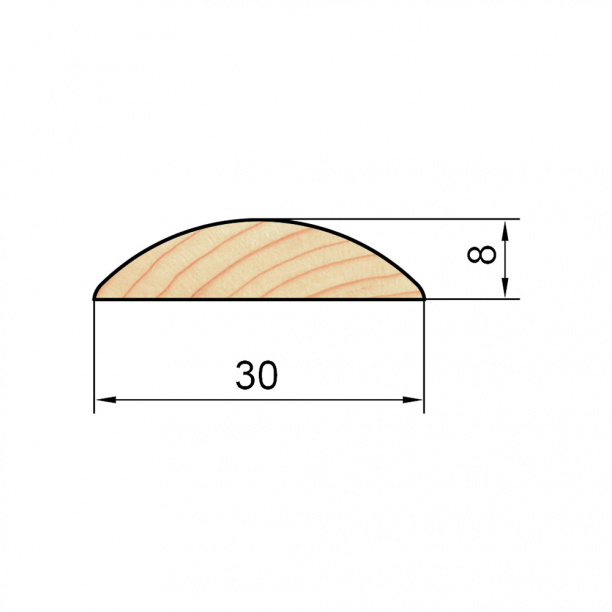 Раскладка радиусная 8х30х2100/2200 мм РРС-30 сосна сращенная от магазина ЛесКонПром.ру