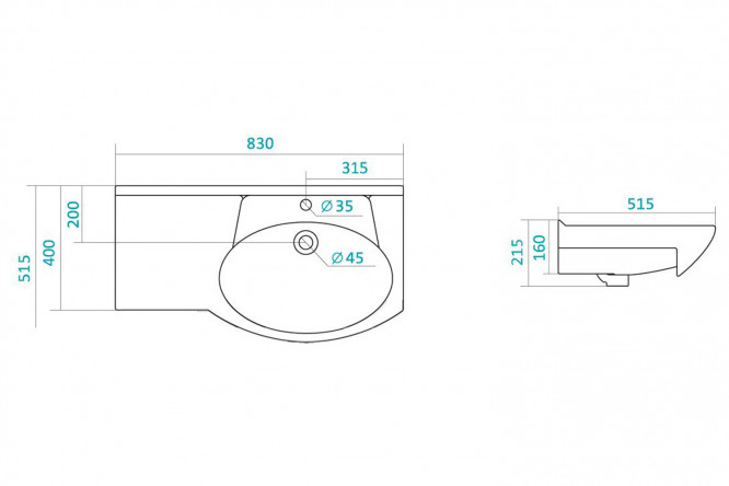 Раковина левая Коралл 80353258 от магазина ЛесКонПром.ру