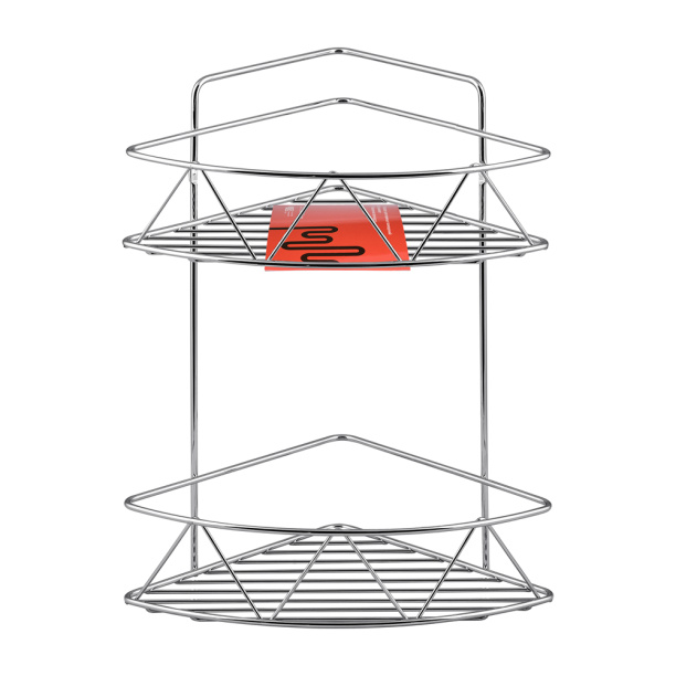 Полка сетчатая ЧМЗ Зигзаг 2-ярусная угловая хром от магазина ЛесКонПром.ру