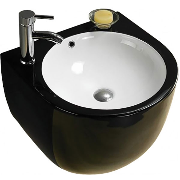 Раковина CeramaLux 49 500FBW Черная от магазина ЛесКонПром.ру