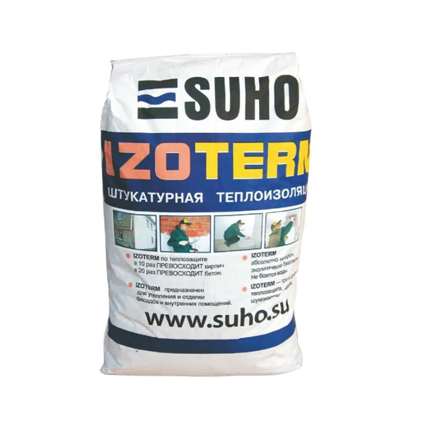 Штукатурка теплоизоляционная SUHO IZOTERM 10 кг от магазина ЛесКонПром.ру