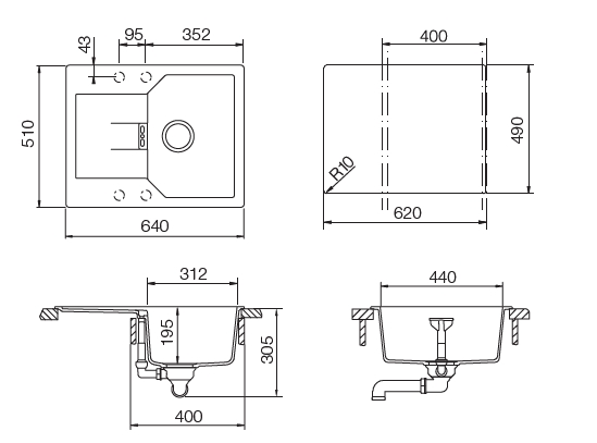 Кухонная мойка MANHATTAN 40D CRISTALITE 700572 SCHOCK от магазина ЛесКонПром.ру