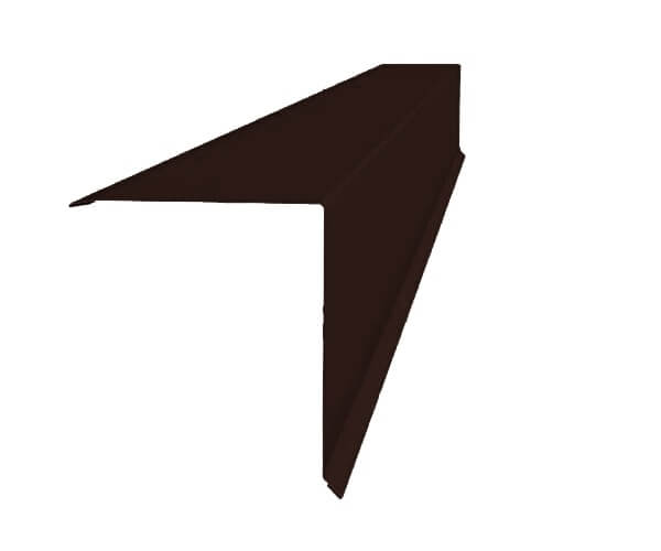 Планка конька односкатной кровли Grand Line 160х160х2000 мм 0,5 Satin с пленкой RAL 8017 от магазина ЛесКонПром.ру