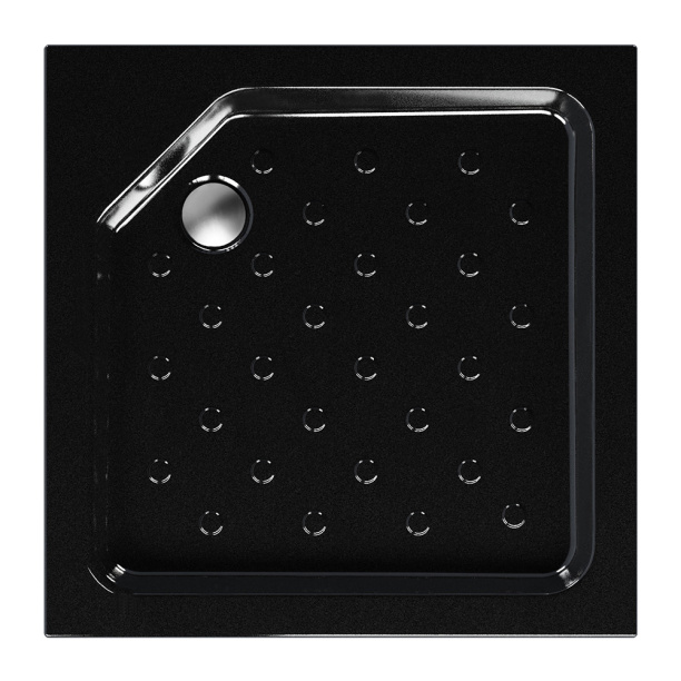 Душевой поддон FLUMEN Ems Black 90х90 см квадратный от магазина ЛесКонПром.ру