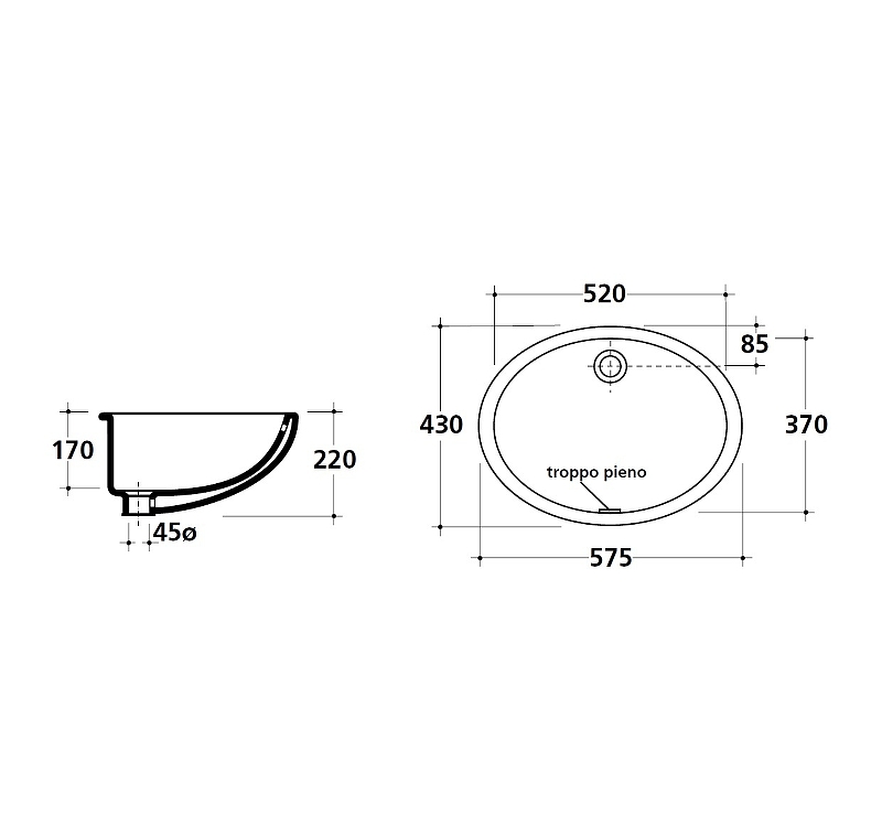 Раковина Galassia Denise 57 6002 Белая от магазина ЛесКонПром.ру