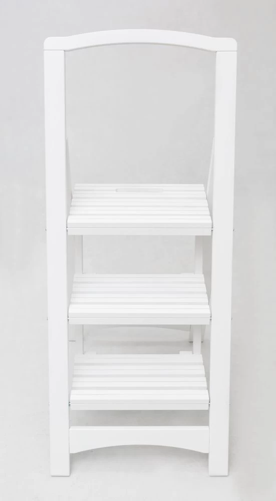 Стремянка деревянная с широкими ступенями Hoz-Block Микки 3 ступени Белая (арт. СДМ-3Б) от магазина ЛесКонПром.ру