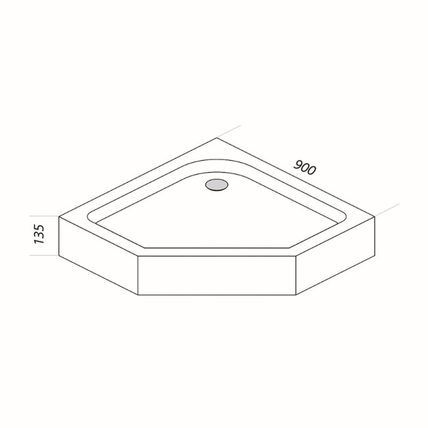 Душевой поддон FLUMEN Werra 90х90 см пятиугольный от магазина ЛесКонПром.ру