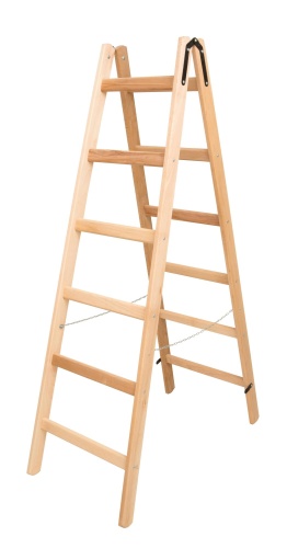 Стремянка двухсторонняя деревянная с перекладинами Hoz-Block Маляр 2х6 ступеней (арт. СДДМ-6) от магазина ЛесКонПром.ру