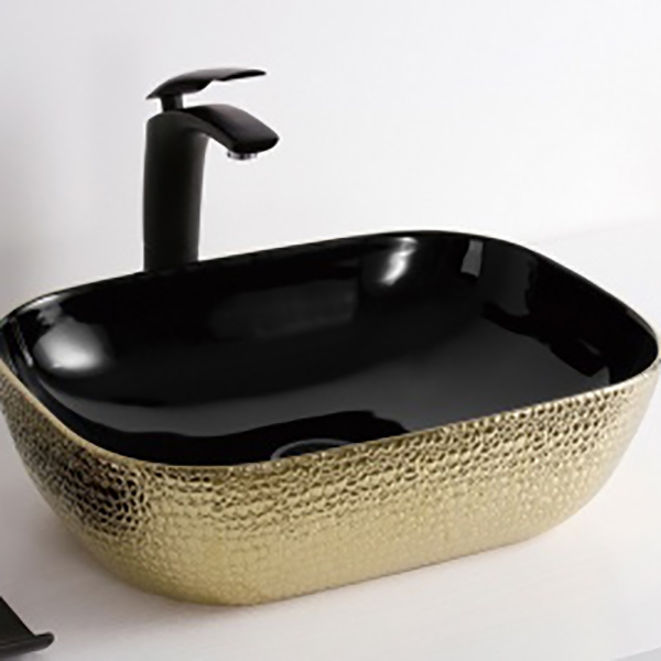 Раковина-чаша CeramaLux 46 D1333H022 Черная Золотая от магазина ЛесКонПром.ру