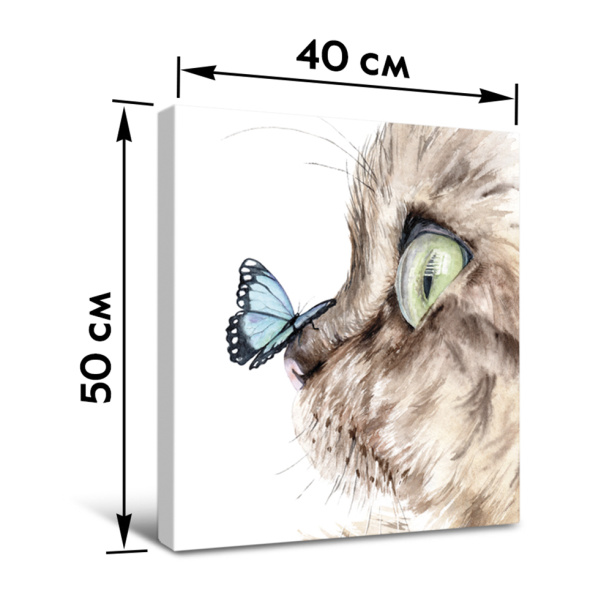 Канвас Котенок и бабочка 40х50 см от магазина ЛесКонПром.ру
