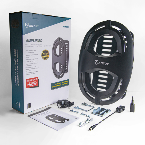 Антенна уличная Antop AV-9086 с усилителем 32 dB от магазина ЛесКонПром.ру