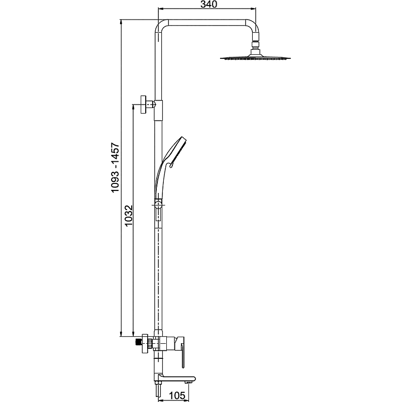Душевая система Ekko E2404-8 Черная от магазина ЛесКонПром.ру