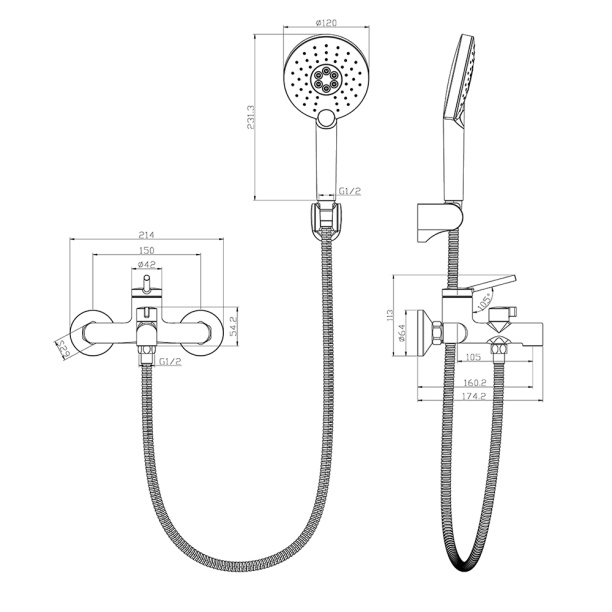 Смеситель для ванны Lemark MINIMA с длинным изливом от магазина ЛесКонПром.ру