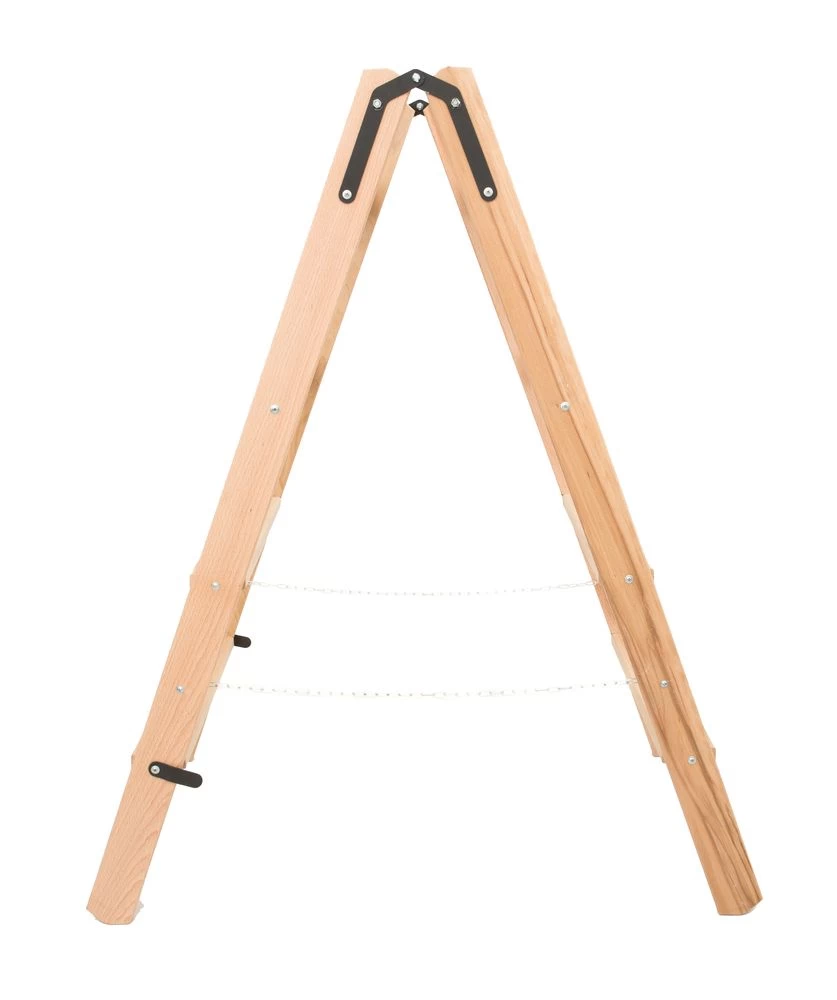 Стремянка двухсторонняя деревянная со ступенями и перекладинами Hoz-Block Альпинист 2х8 ступеней (арт. СДДА-8) от магазина ЛесКонПром.ру