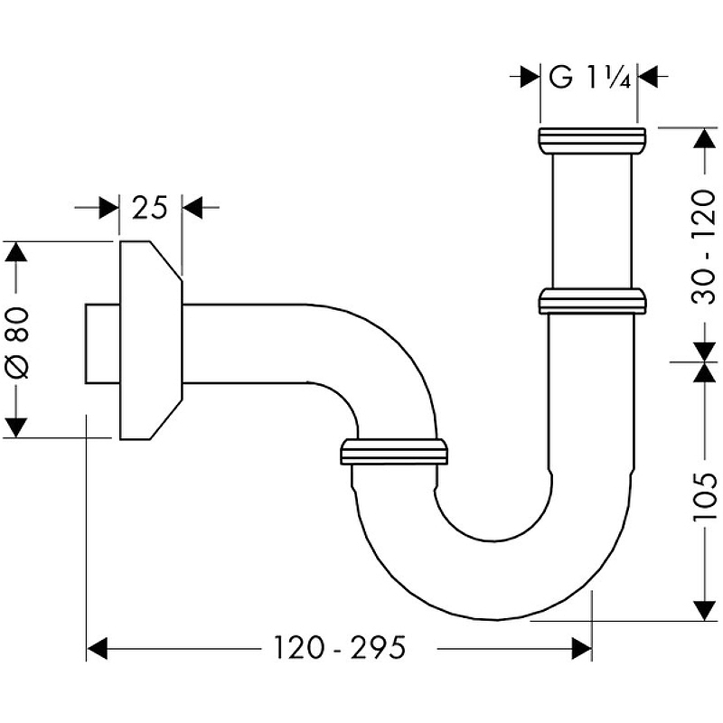 Сифон для раковины Hansgrohe 53010000 Хром от магазина ЛесКонПром.ру
