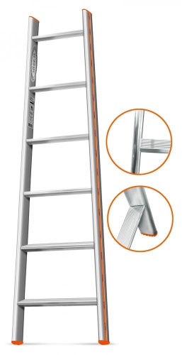 Односекционная алюминиевая лестница  Комфорт-Профи-Пирамида 6 ступеней Эйфель от магазина ЛесКонПром.ру