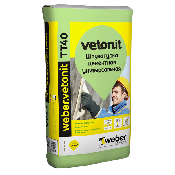 Цементная штукатурка Vetonit TT 40, 25 кг от магазина ЛесКонПром.ру