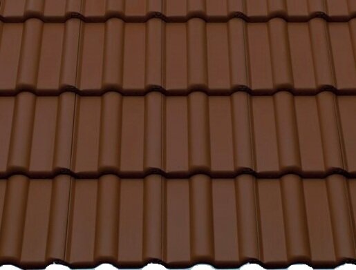 Черепица цементно-песчаная рядовая BRAAS Франкфурт темно-коричневый от магазина ЛесКонПром.ру