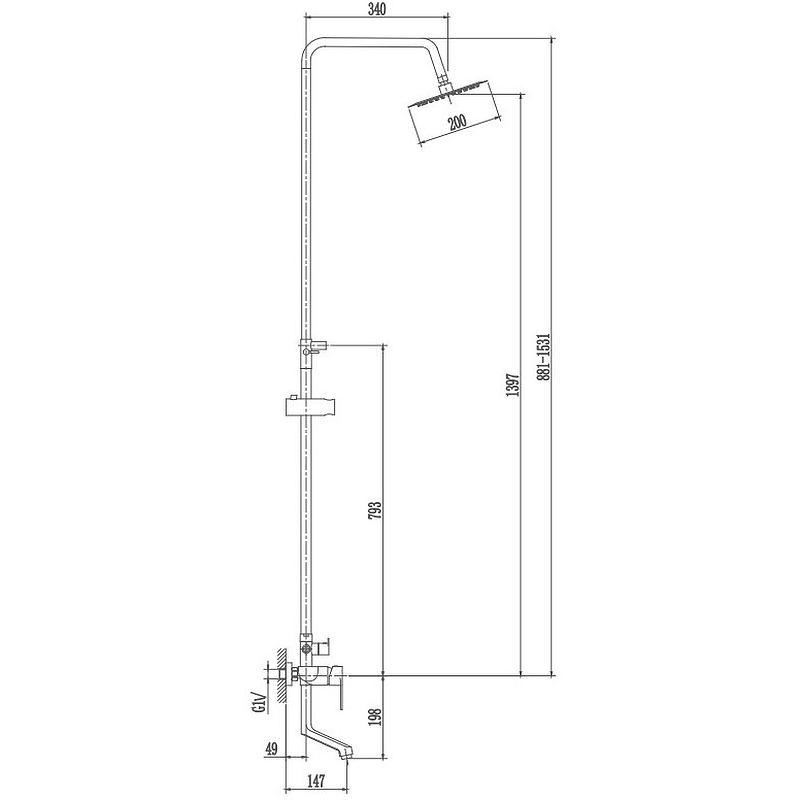 Душевая система Haiba HB24807 Нержавеющая сталь от магазина ЛесКонПром.ру