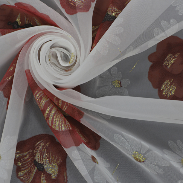 Штора-тюль Маки 300х270 см красный от магазина ЛесКонПром.ру