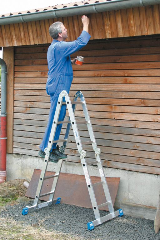 Универсальная алюминиевая шарнирная лестница-трансформер STABILO 4Х3 KRAUSE арт.123527 от магазина ЛесКонПром.ру