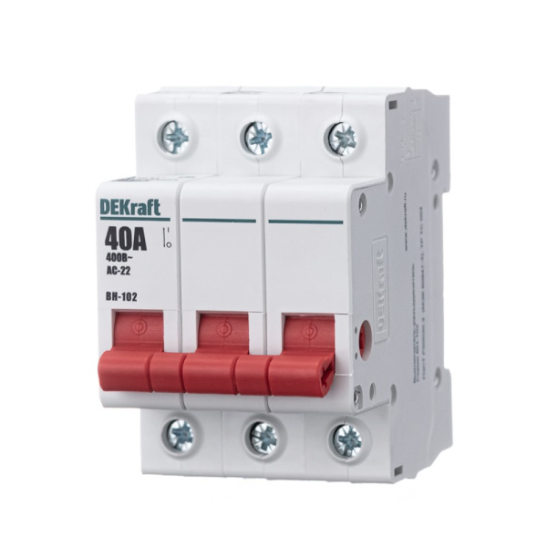 Выключатель-разъединитель DEKraft ВН-102 3п 40 А от магазина ЛесКонПром.ру