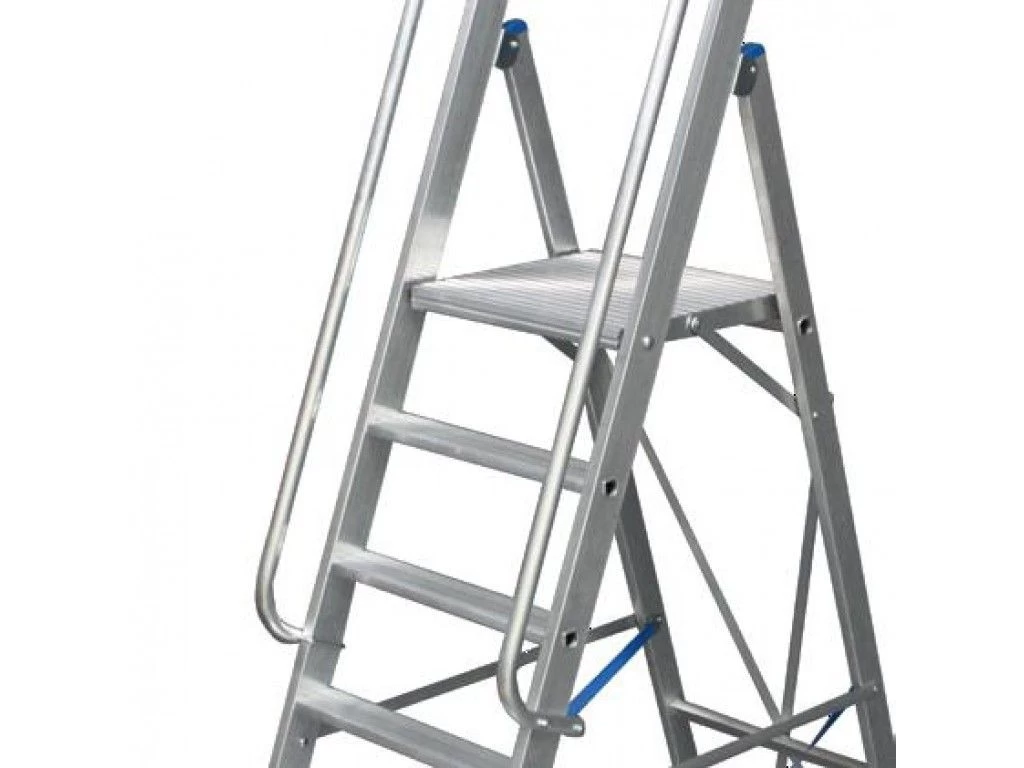 Стремянка алюминиевая Krause Stabilo с большой площадкой 4 ступени (арт. 127747) от магазина ЛесКонПром.ру