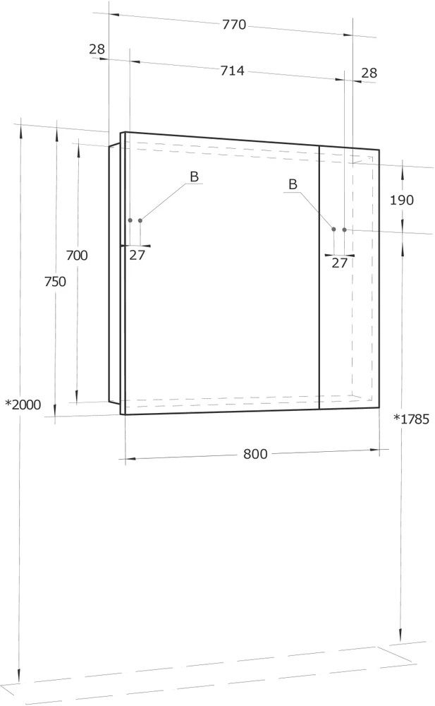 Зеркало-шкаф AQUATON Лондри 80 от магазина ЛесКонПром.ру