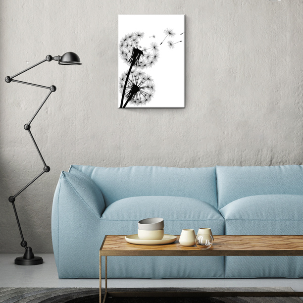 Канвас Одуванчик 50х70 см черно-белый от магазина ЛесКонПром.ру