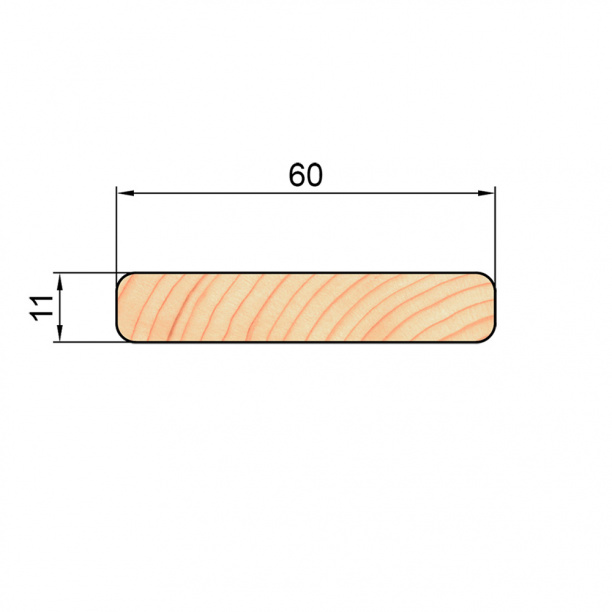 Брусок 11х60х2200 мм сосна сращенная бессучковая от магазина ЛесКонПром.ру