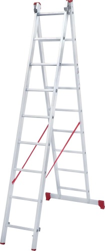 Лестница алюминиевая двухсекционная полупрофессиональная Новая Высота 2x9 арт. 2220209 от магазина ЛесКонПром.ру