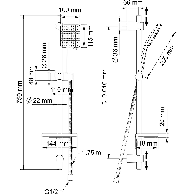 Душевой гарнитур Swedbe Calypso 5084 Хром от магазина ЛесКонПром.ру
